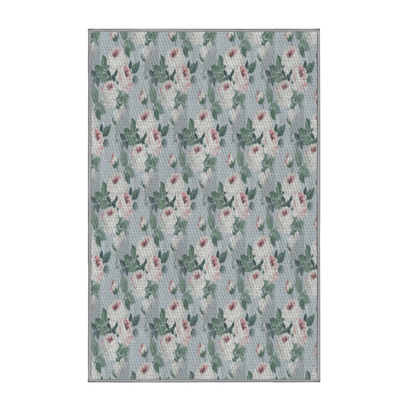 Tapis vert/rouge/gris à motifs Metz, Rectangle 8 pi x 10 pi