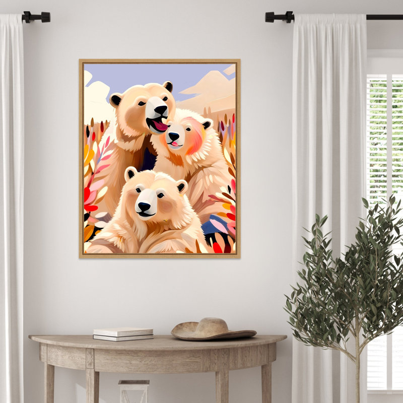 «Polar Bears» par Maupin, reproduction d'art sur toile encadrée, H 28 po x l 23 po