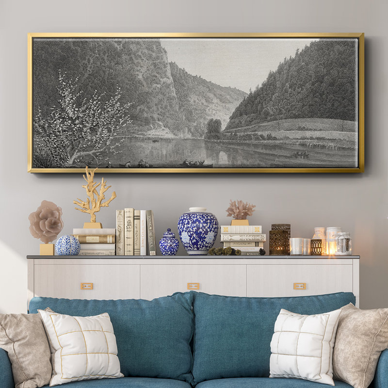Delaware Water Gap- Framed Canvas, 20" H x 50" W