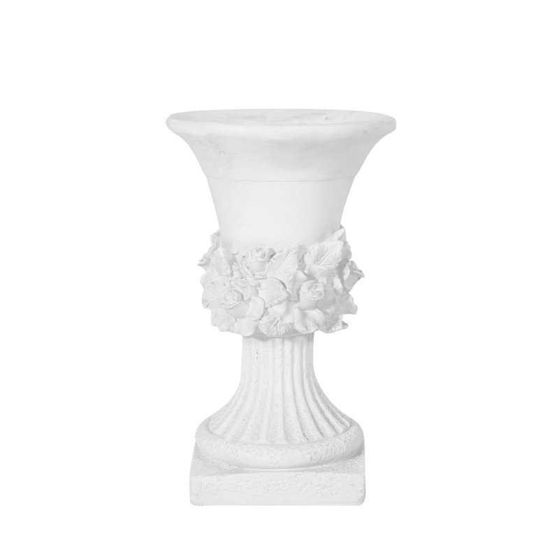 MGO Garden Urn Planter, Classic Outdoor Decorative Urn Planter for Patio & Garden, White