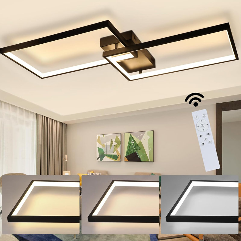 Coben 2-light LED Flush Mount dimmable, Black