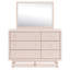 Lit double à panneau, commode et miroir Wistenpine