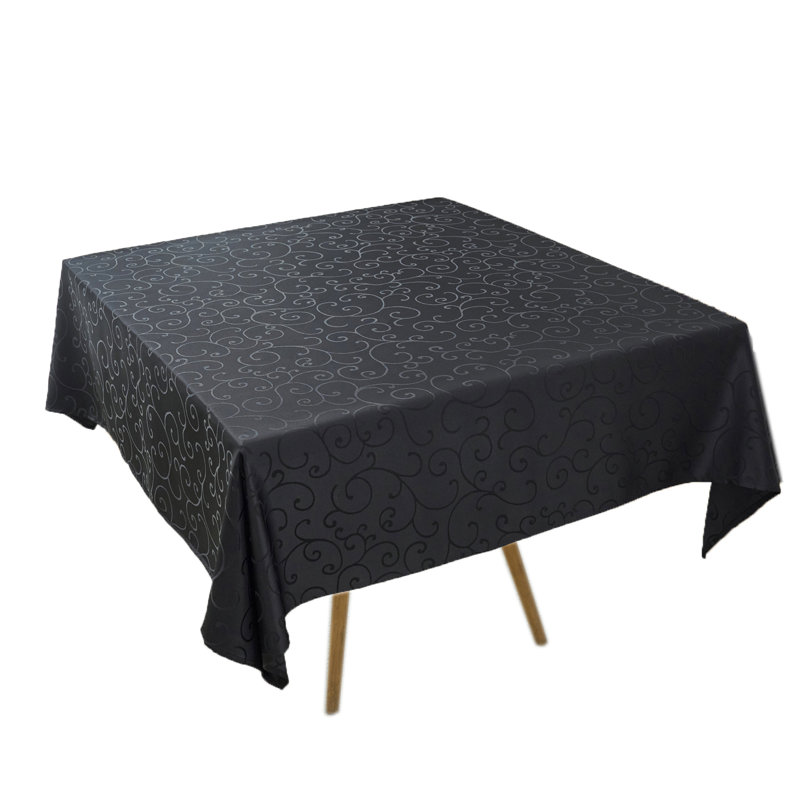 Nappe de couleur noire carrée en jacquard imperméable à l'eau et à la main de qualité supérieure, Noir, noir, noir, noir