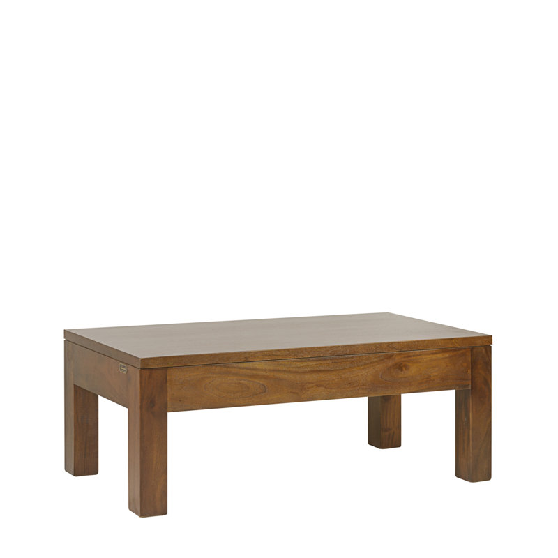 Flamingo Solid Wood Four Leg Coffee Table with Storage