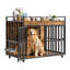 Style de cage de chien, chenil pour chien robuste avec roues et bols, niche décorative pour grands chiens-133531973