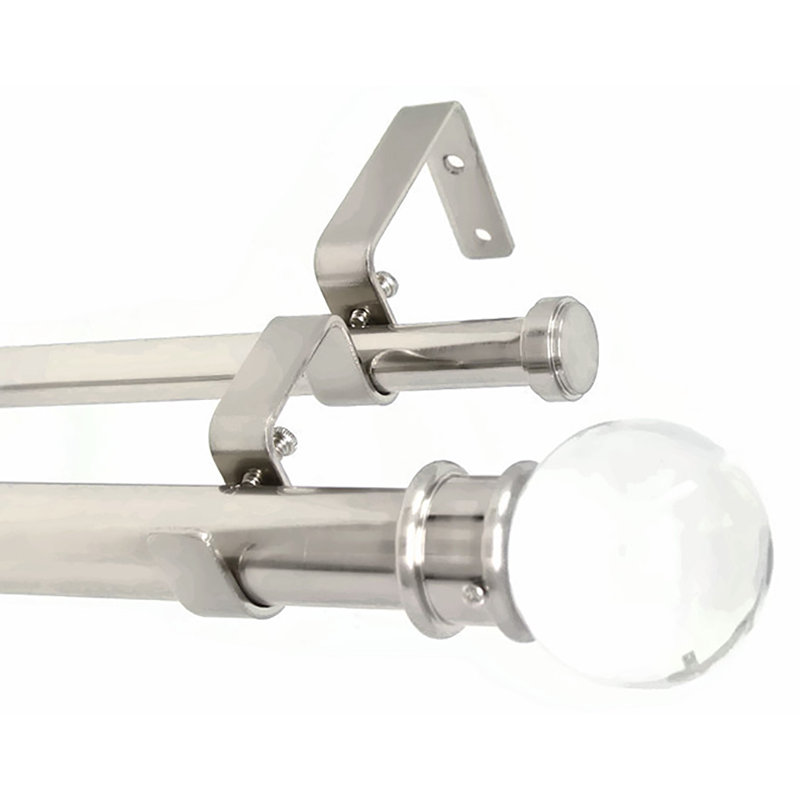 Tringle à rideaux double Bradburn, Blanc, H 1 po x l 120 po x P 1 po