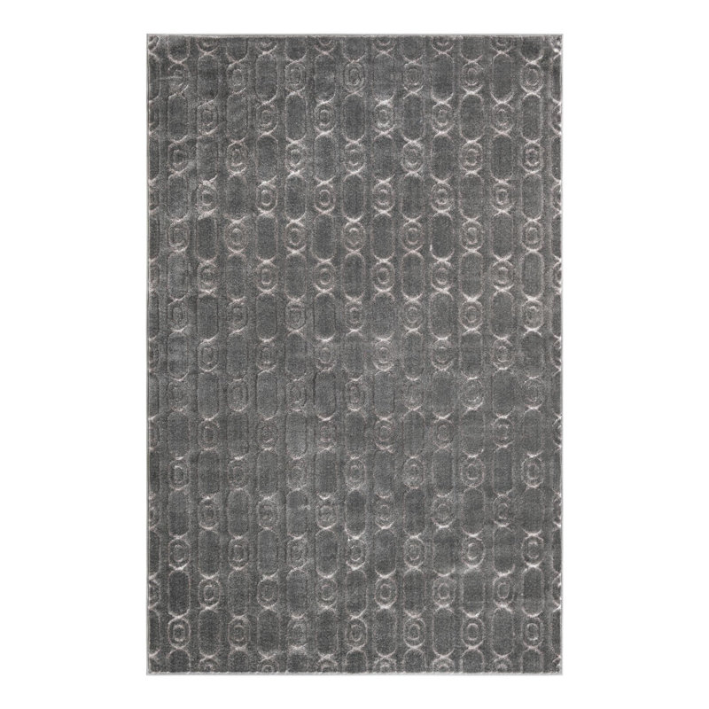 Tapis gris et argent Latitude Run® Colonne Nikica, Rectangle 6 pi 1 po x 9 pi
