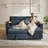 73" Convertible Sleeper Sofa Bed with Pull-Out Bed, Foldable Side Table, USB Ports & Cup Holders, Small Space Multifunction Sleeper Sectional Sofa, Modern Chenille  Upholstered Couch for Living Room, Apartment, Small Space-1088005451