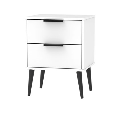 Fully Assembled Euart 2 Drawer Bedside Table