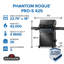 Barbecue au gaz naturel Phantom Rogue® PRO-S 425 avec brûleurs infrarouges latéraux et arrière, noir mat