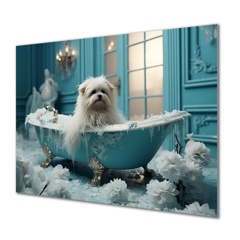 Bulles Doggy Bath Haven - Art mural en métal pour salle de bain MT132120, H 12 po x l 20 po x P 1 po
