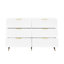 Modern Fluted 6-Drawer Standard Accent Cabinet with Gold Handles Storage Sideboard-1526093576
