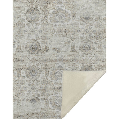 Couverture en sherpa neutre One Pixie Street 50 po x 70 po, neutre