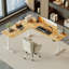 Bureau debout en forme de L de 75 pouces, bureau électrique à hauteur réglable pour le bureau à domicile, grand bureau d'ordinateur ergonomique avec 3 boutons de mémoire, gestion des câbles, bureau d'angle pour la maison et le bureau, brun rustique-429423302-430396656