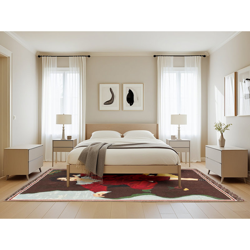Tapis traditionnel brun / rouge Coolnagoppoge, Rectangle 5 pi x 8 pi