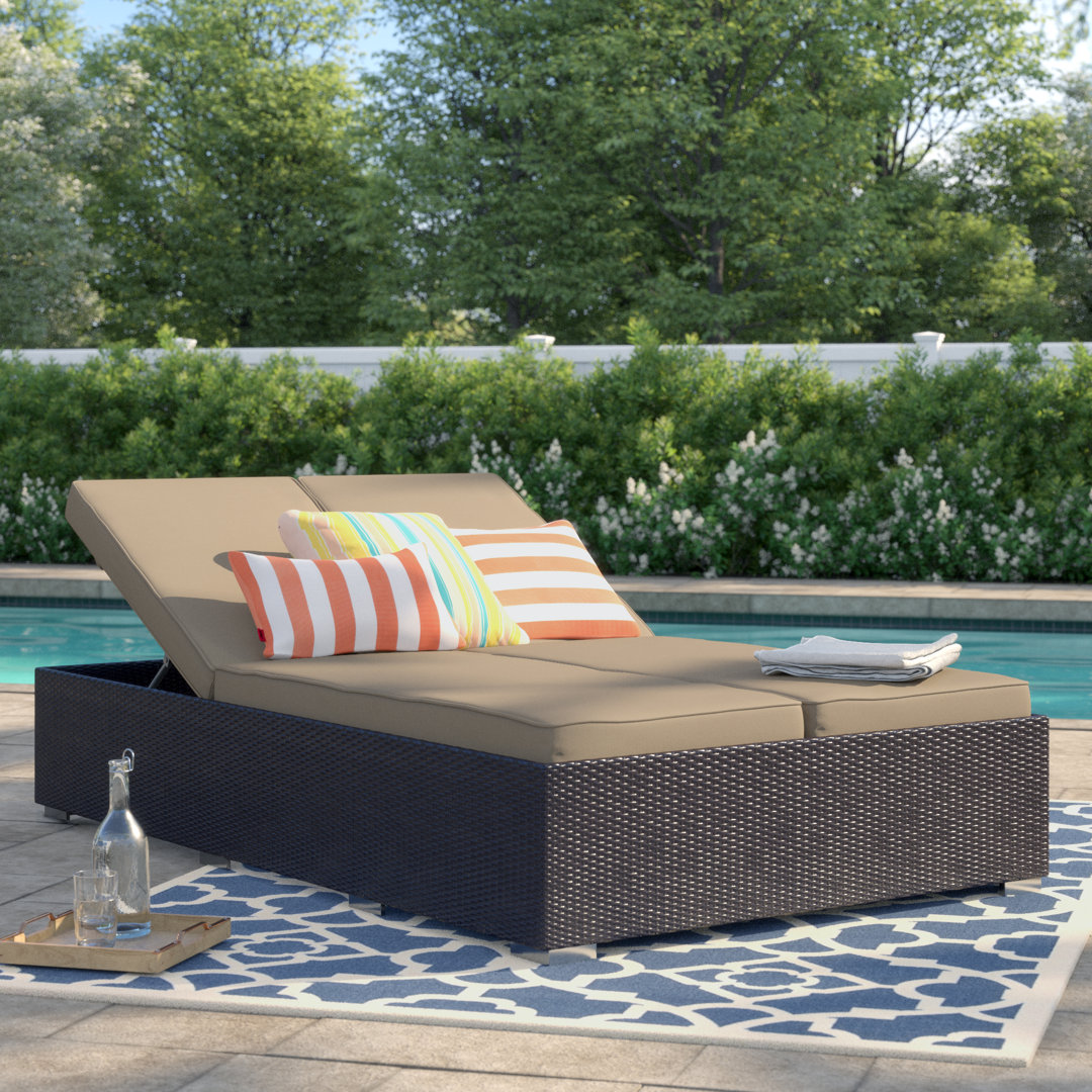 Convene All Weather Wicker Double Chaise Lounge Modway Cushion 