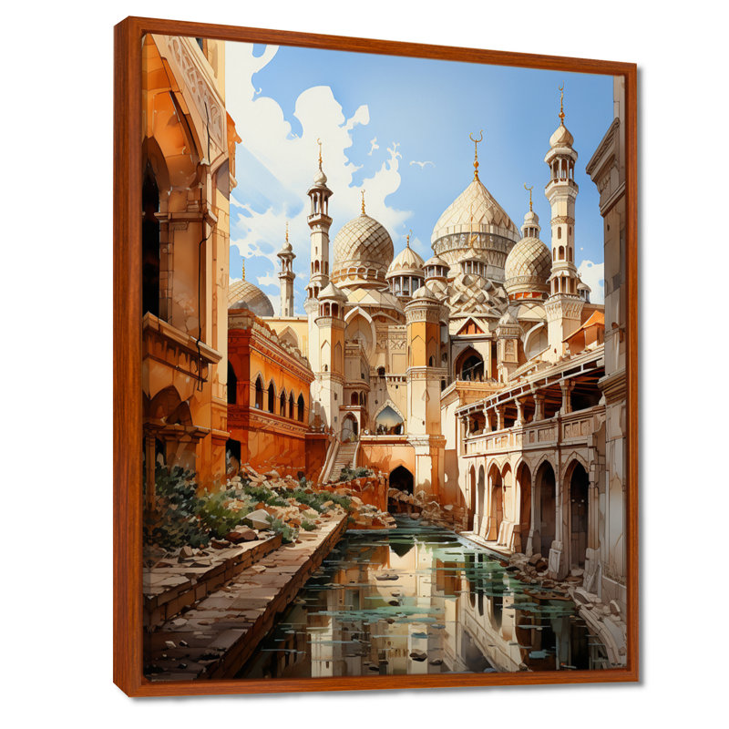 Hottenrott, art de l'Islam, H 44 po x l 34 po x P 1,5 po, Cadre flottant brun
