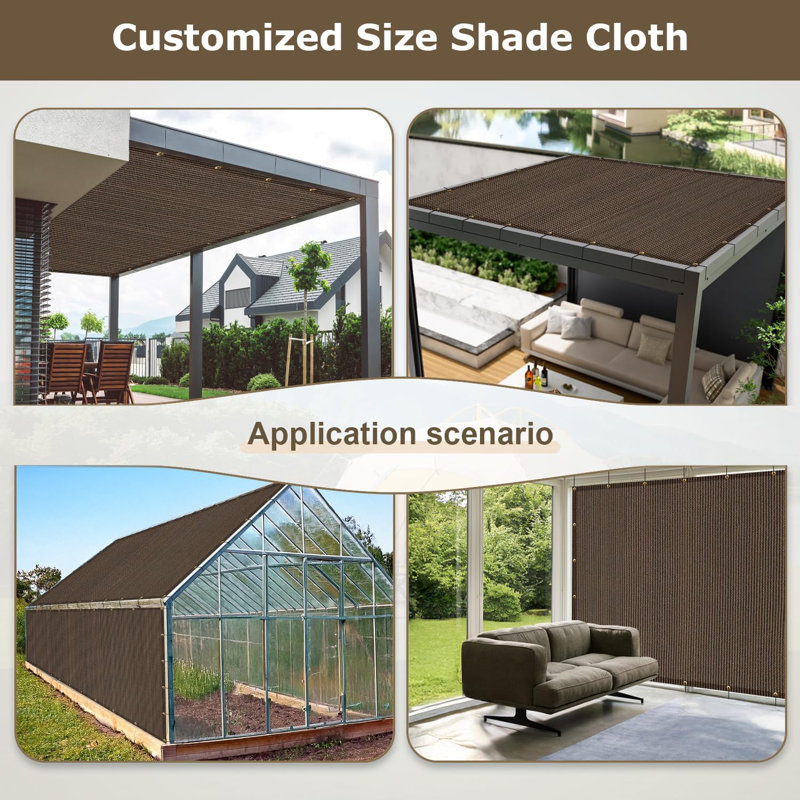 LOVE STORY Pergola Shade Cover Shade Cloth, 144" H x 192" W x 2.7" D, Brown