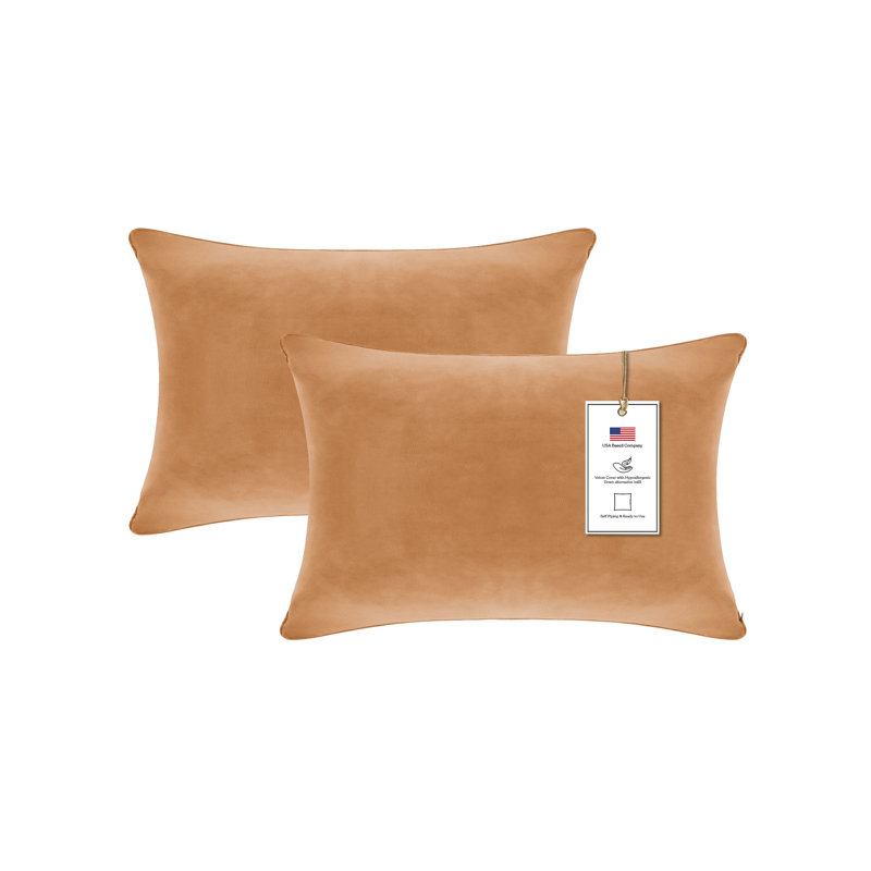 Inserts décoratifs en duvet d'oie en duvet synthétique Alha - hypoallergénique, prêt à l'emploi, ensemble de 2, Derby brun