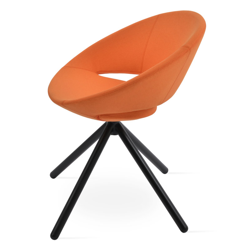 Fauteuil pivotant Crescent, Orange PPM, Noir