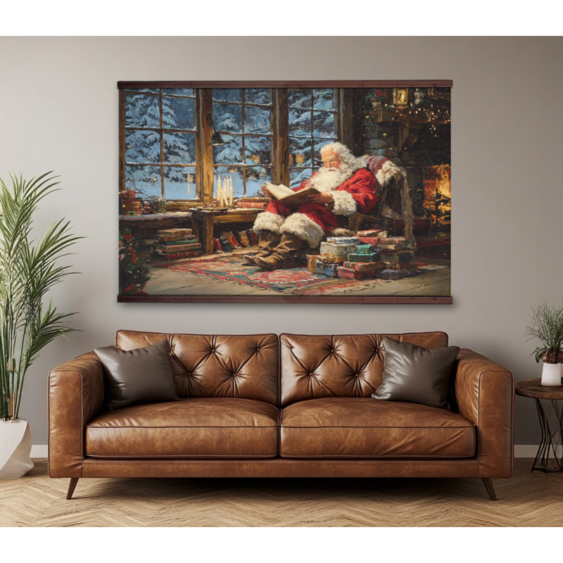 Décoration de Noël, tapisserie murale de père Noël, Noël classique, H 32 po x l 48 po