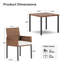 Ensemble repas pour 4 personnes avec table rectangulaire en osier Aljaquan, coussins inclus