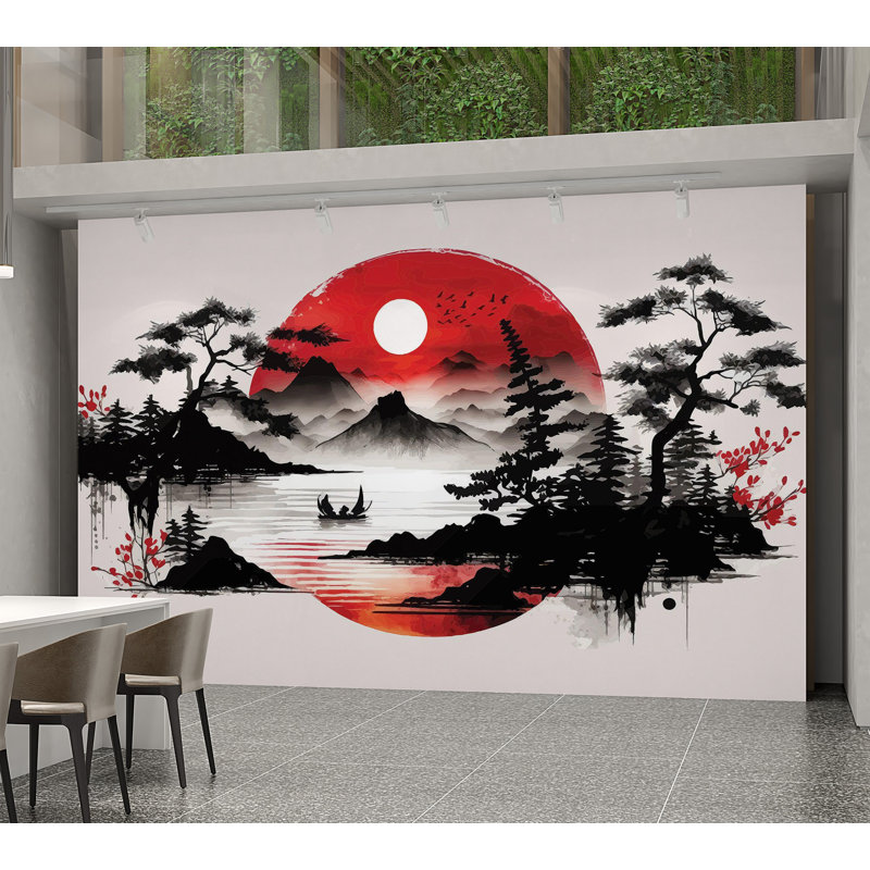 Papier peint de qualité supérieure - Paysage japonais, L 96 po x l 120 po