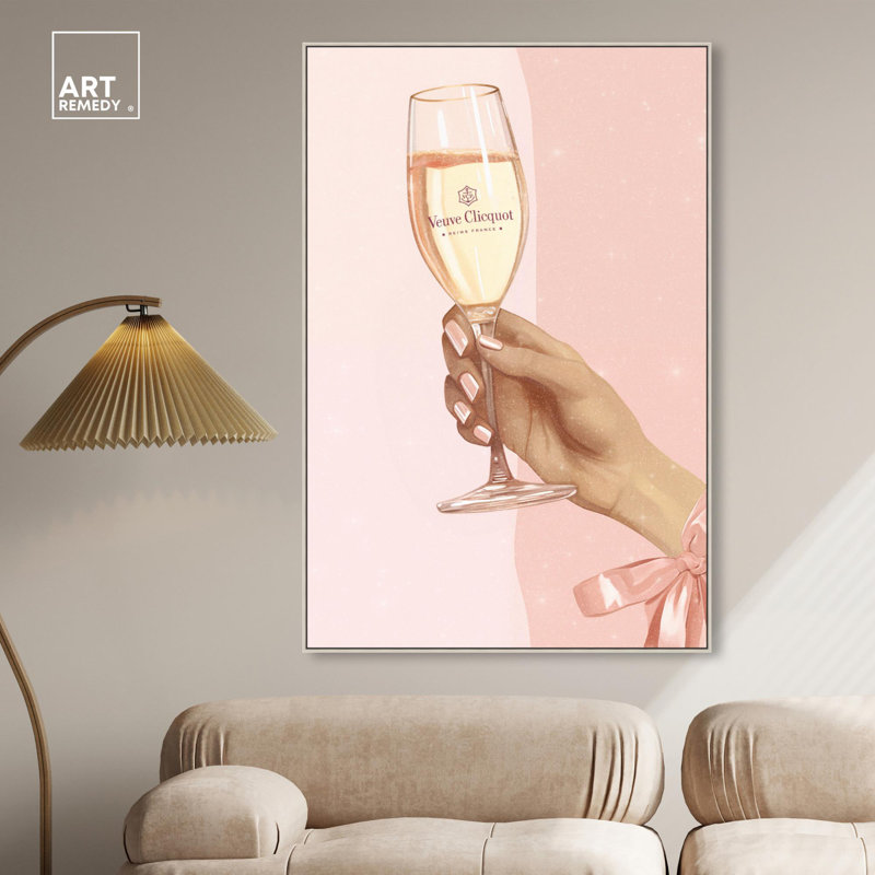 Toile «Toast to Glam» par Art Remedy, Cadre argenté, H 16 po x l 11 po