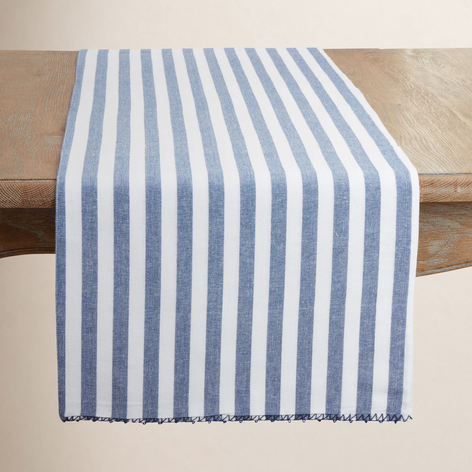 Oxford Striped Table Runner, Blue