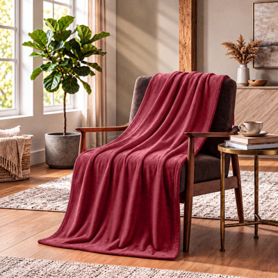 Soft Plush Fleece Blanket – Reversible Flannel Throw For Bed And Couch