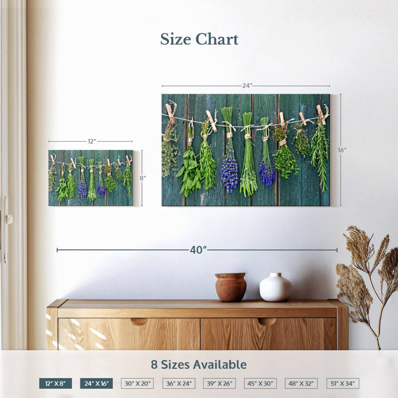 Yarlin Drying Herbs, 16" H x 24" W