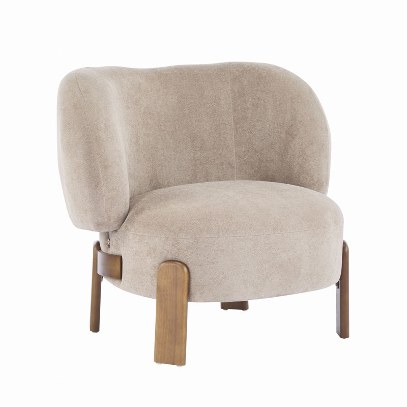 Fauteuil à oreilles Cozy, Polyester brun pâle