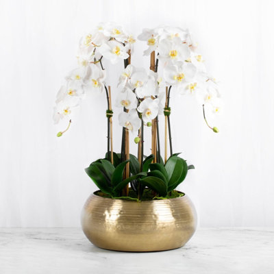 Silk Orchids Arrangement in Vase