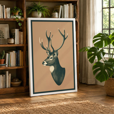 Mounted Stag Rustic - Wrapped Canvas
