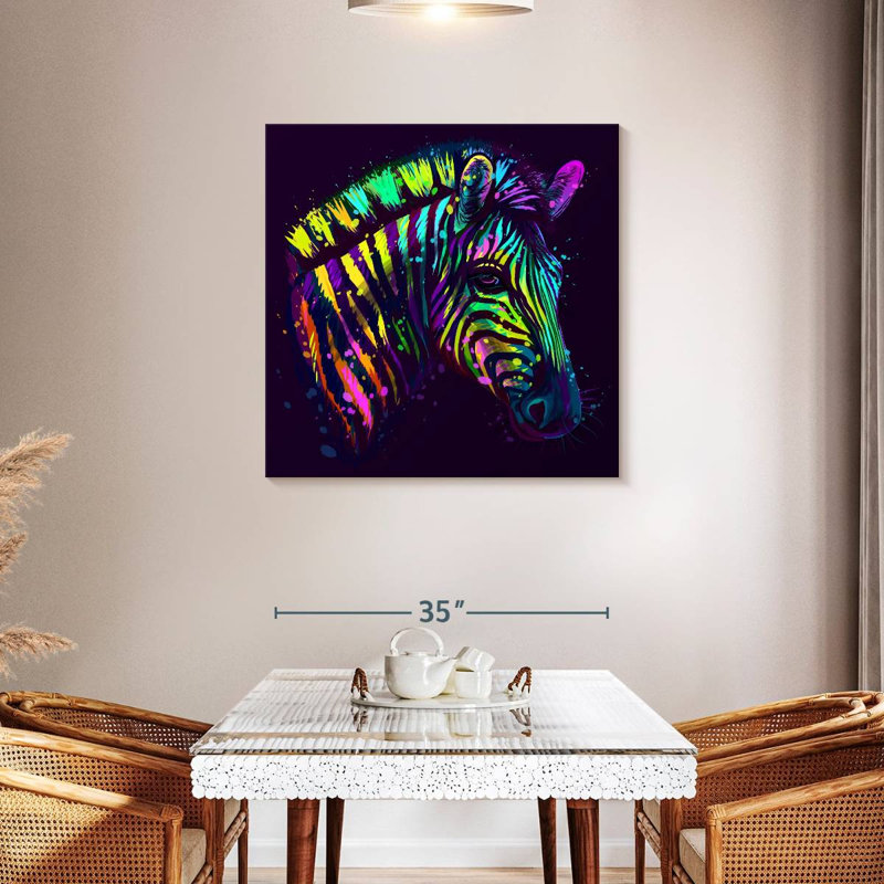 Brampt Neon Striped Zebra, 36" H x 36" W