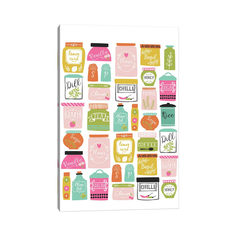 «In the Kitchen I» par Angela Nikeas, reproduction d'art sur toile tendue, H 26 po x l 18 po x 1,5 po