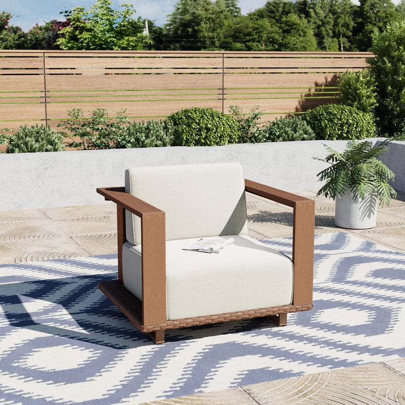 HDPE Patio Wicker Sofa Chairs With Cushions