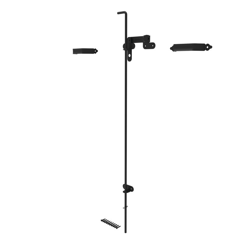 Black Steel Standard Drop Rod Gate Hardware Set