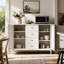 Buffet 40 po avec 4 tiroirs et 2 portes en métal blanc moderne