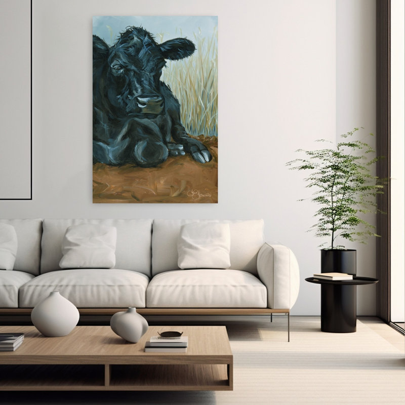 Portrait de vache Angus, H 60 po x l 40 po