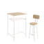 Table de bar, équipée de 2 tabourets de bar, avec dossier et cloison