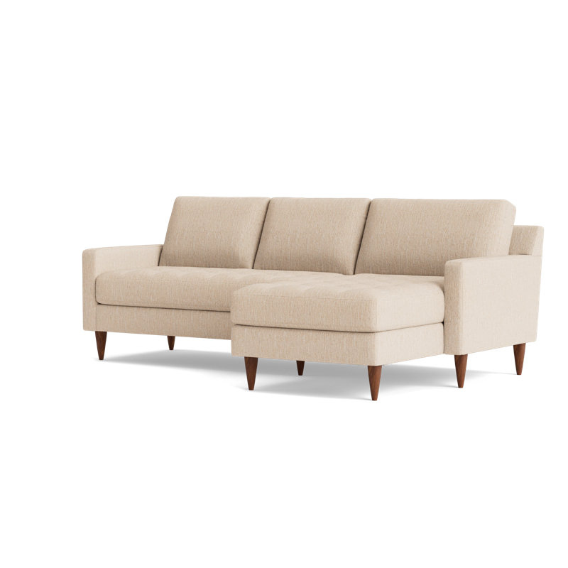 MCM Chaise Sectional, Plush Woven - Tan, Right Hand Facing