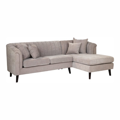 99.4" W Mid-Century Modern Sectional, Light Gray