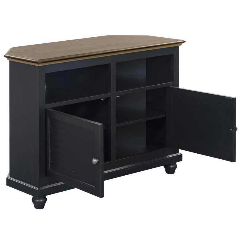 Meuble télé de coin 50 po Willoe, Noir, H 32,5 po x L 50 po x l 18 po