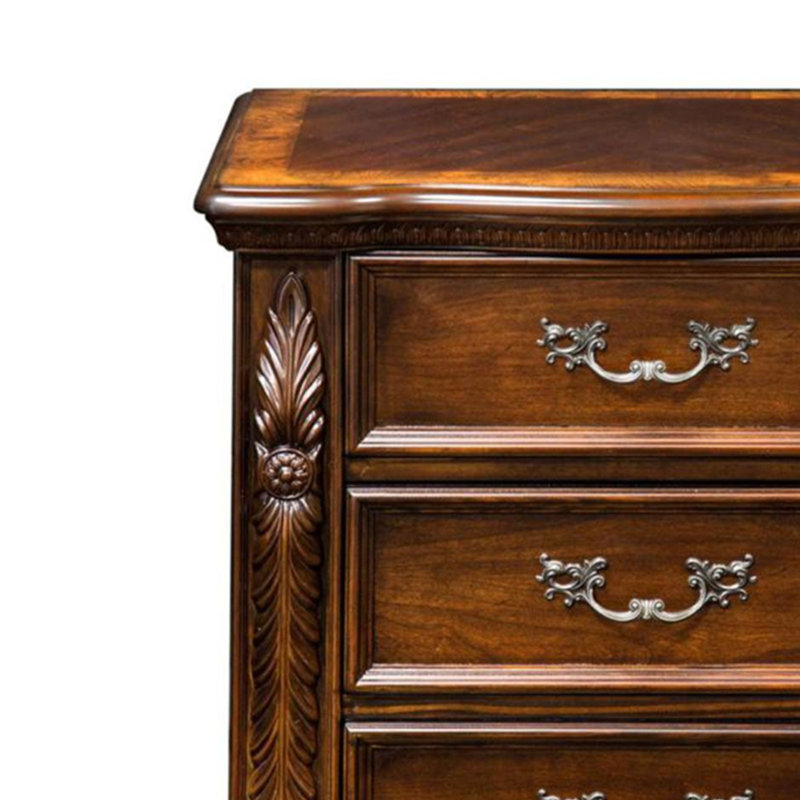 Labarre 3 Drawer Solid Wood Nightstand, Light  Brown Cherry