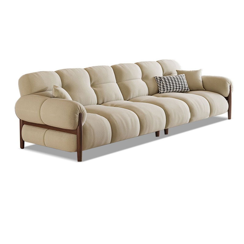 Coussin modulaire beige en polyester, 32.28" H x 110.24" W x 37.4" D, Beige