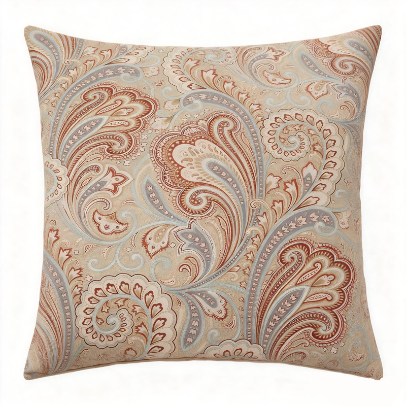 Paisley Throw Pillow Case 26x26 Inch - Colorful Flowers Decoration Pillow Cover Vintage Paisley Pillows Cover Outdoor Farmhouse Plant Cushion Case for Home Couch Bed Sofa