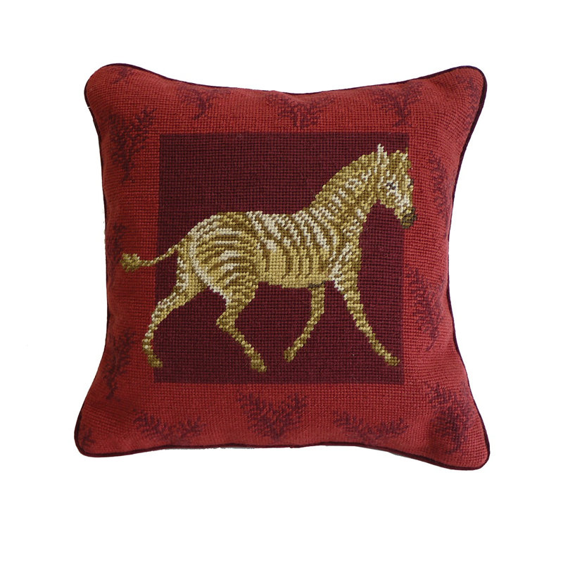 Zebra Needlepoint Pillow