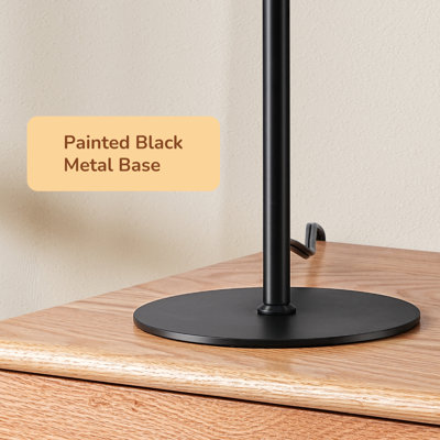 Modern Black Table Lamp With Rattan Shade