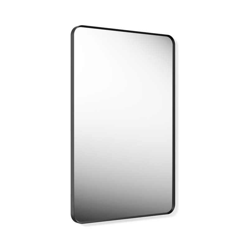 Miroir de salle de bain mural, Noir mat, 45 po x 30 po
